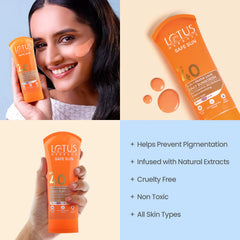 Lotus Herbals Cosmetics Safe Sun 3 In 1 Matte-Look Daily Sunscreen SPF 40 PA+++ Lotus Herbals Cosmetics Safe Sun 3 In 1 Matte-Look Daily Sunscreen SPF 40 PA+++