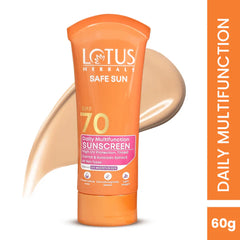 Lotus Herbals Cosmetics Safe Sun Daily Multi Function Sunscreen SPF 70 PA+++ 60g Lotus Herbals Cosmetics Safe Sun Daily Multi Function Sunscreen SPF 70 PA+++ 60g