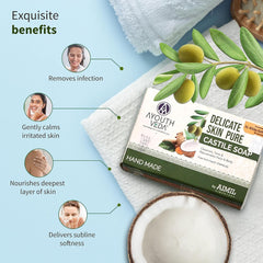 Aimil Ayouthveda Cosmetics Delicate Skin Pure Handmade Castile Soap With Neem & Tulsi 110g Aimil Ayouthveda Cosmetics Delicate Skin Pure Handmade Castile Soap With Neem & Tulsi 110g