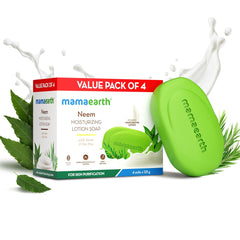 Mamaearth Neem Moisturizing Lotion Soap with Neem & Tea Tree for Skin Purification 125g Pack Of 4 Mamaearth Neem Moisturizing Lotion Soap with Neem & Tea Tree for Skin Purification 125g Pack Of 4