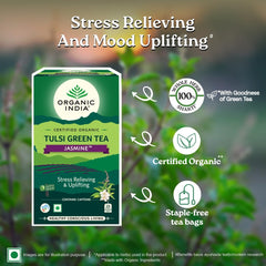 Organic India Tulsi Green Tea Jasmine 25 Infusion Bag Organic India Tulsi Green Tea Jasmine 25 Infusion Bag