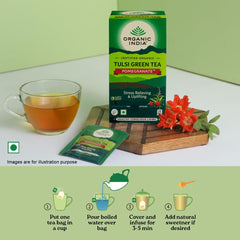 Organic India Tulsi Green Tea Pomegranate Flavour 25 Infusion Bag Organic India Tulsi Green Tea Pomegranate Flavour 25 Infusion Bag