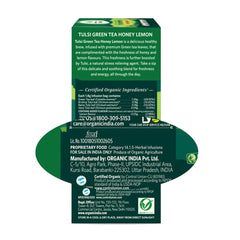 Organic India Tulsi Green Tea Honey Lemon 25 & 100 Teabags Organic India Tulsi Green Tea Honey Lemon 25 & 100 Teabags