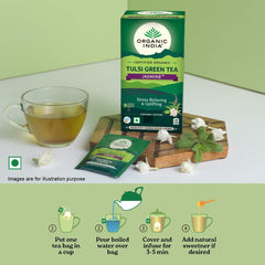 Organic India Tulsi Green Tea Jasmine 25 Infusion Bag Organic India Tulsi Green Tea Jasmine 25 Infusion Bag