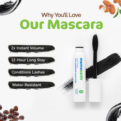 Mamaearth Lash Care Volumizing Mascara with Castor Oil & Almond Oil for 2X Instant Volume 13g Mamaearth Lash Care Volumizing Mascara with Castor Oil & Almond Oil for 2X Instant Volume 13g