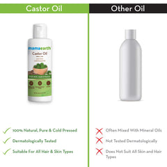 Mamaearth Castor Oil for Healthier Skin,Hair and Nails with 100% Pure and Natural Cold-Pressed Oil 150ml Mamaearth Castor Oil for Healthier Skin,Hair and Nails with 100% Pure and Natural Cold-Pressed Oil 150ml