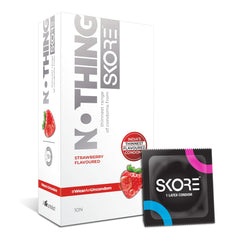 Skore Nothing Climax Delay,Chocolate & Strawberry Flavored Thinnest Condoms Skore Nothing Climax Delay,Chocolate & Strawberry Flavored Thinnest Condoms