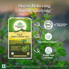 Organic India Tulsi Sweet Lemon Green Tea 25 Infusion Bag Organic India Tulsi Sweet Lemon Green Tea 25 Infusion Bag