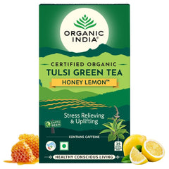 Organic India Tulsi Green Tea Honey Lemon 25 & 100 Teabags Organic India Tulsi Green Tea Honey Lemon 25 & 100 Teabags