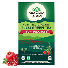 Organic India Tulsi Green Tea Pomegranate Flavour 25 Infusion Bag Organic India Tulsi Green Tea Pomegranate Flavour 25 Infusion Bag