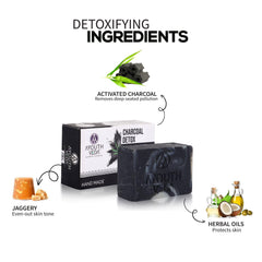 Aimil Ayouthveda Cosmetics Charcoal Detox Handmade Castile Soap With Activated Charcoal & Jaggery 110g Aimil Ayouthveda Cosmetics Charcoal Detox Handmade Castile Soap With Activated Charcoal & Jaggery 110g