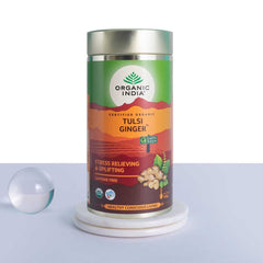 Organic India Tulsi Ginger Green Tea 25 Teabags,50 Teabgas & 100g Tin Organic India Tulsi Ginger Green Tea 25 Teabags,50 Teabgas & 100g Tin
