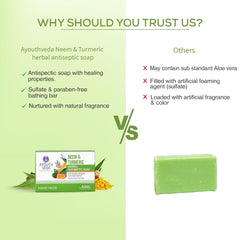 Aimil Ayouthveda Cosmetics Neem & Turmeric Soap 100g Aimil Ayouthveda Cosmetics Neem & Turmeric Soap 100g