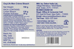 Oxylife Cosmetics Men Crème Bleach 15g & 150g Oxylife Cosmetics Men Crème Bleach 15g & 150g