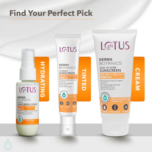Lotus Cosmetics Derma Botanics UV Aqua Sunscreen Spray SPF 50+ 50ml