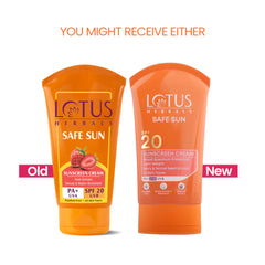 Lotus Herbals Cosmetics Safe Sun Sunscreen Cream SPF 20 PA+ 100g