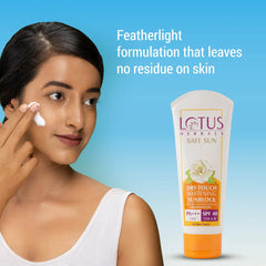Lotus Herbals Cosmetics Safe Sun Dry Touch Whitening Sunscreen SPF 40 PA+++ 100g
