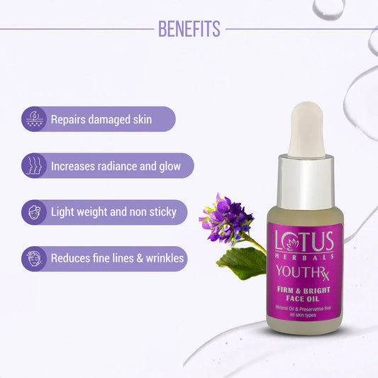 Lotus Herbals Cosmetics Youthrx Firm & Bright Face Oil 15ml