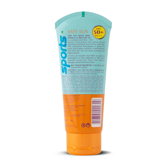Lotus Herbals Cosmetics Safe Sun Sports Daily Defence UV Block Sunscreen SPF 50+