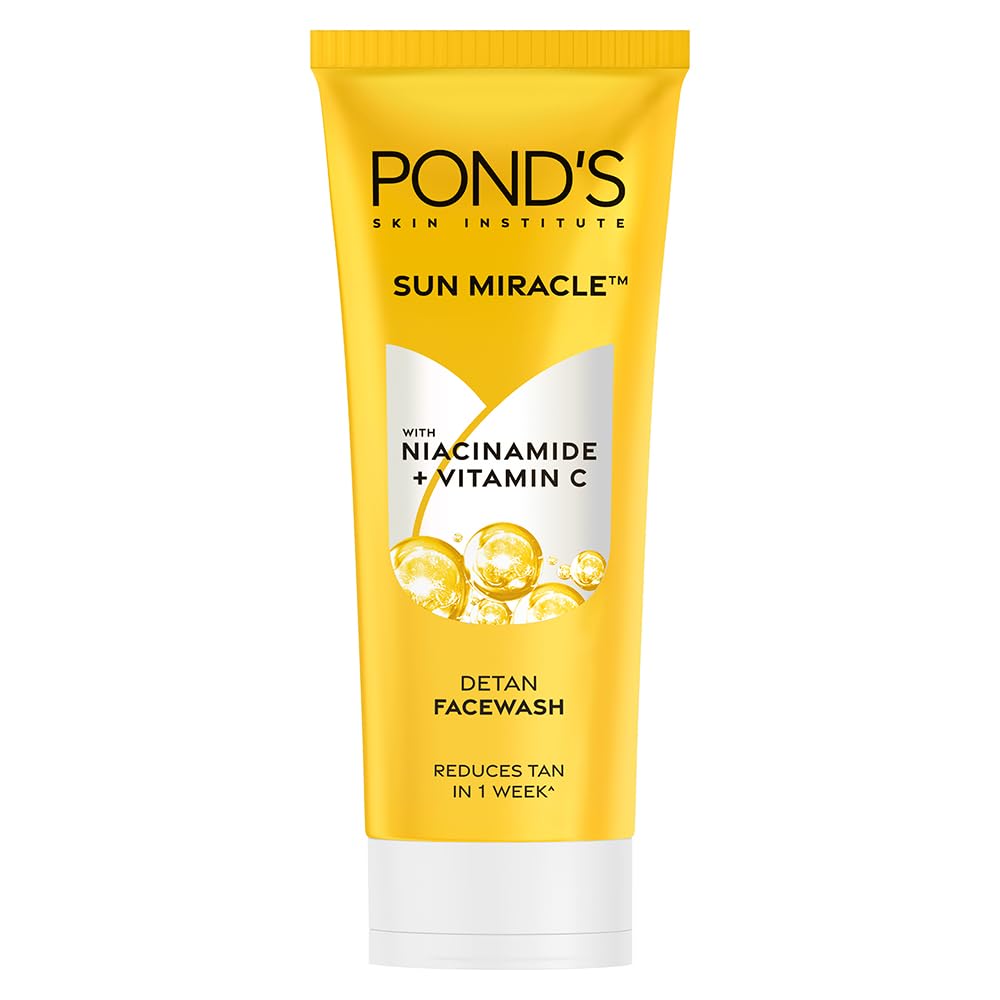 Pond's Cosmetics Detan For Tan Removal in Just 7 Days Contains Vitamin C Niacinamide Facewash 100gm