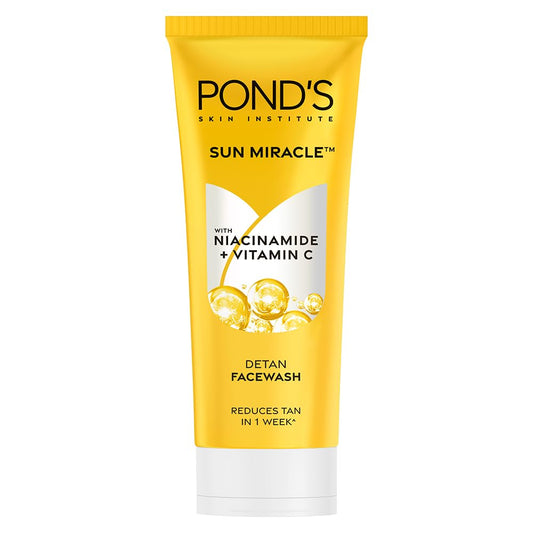 Pond's Cosmetics Detan For Tan Removal in Just 7 Days Contains Vitamin C Niacinamide Facewash 100gm