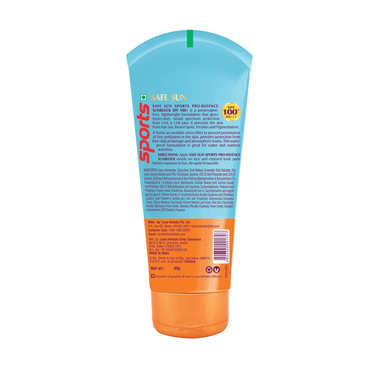 Lotus Herbals Cosmetics Safe Sun Sports Pro Defence Sunblock SPF 100+ PA+++