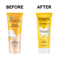 Pond's Cosmetics Detan For Tan Removal in Just 7 Days Contains Vitamin C Niacinamide Facewash 100gm