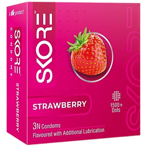 TTK Healthcare Skore Dotted Banana,Blue & Chocolate,Orange &Strawberry Flavored Colored Condoms