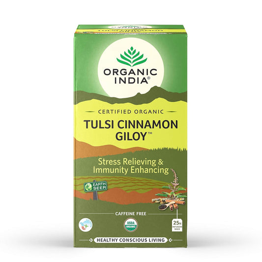 Organic India Tulsi Cinnamon Giloy Green Tea 25 Infusion Bag