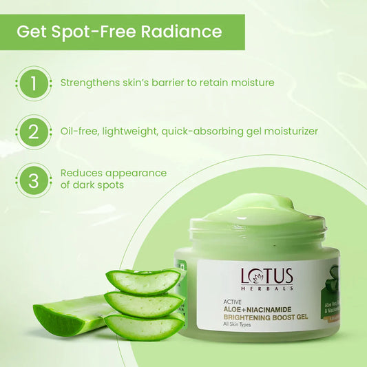 Lotus Herbals Cosmetics Active Aloe + Niacinamide Brightening Boost Gel 50g