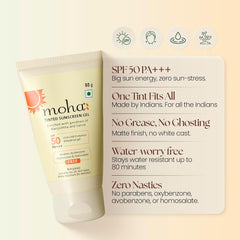 Moha Cosmetics Tinted Sunscreen Gel with SPF50 PA+++ 50g