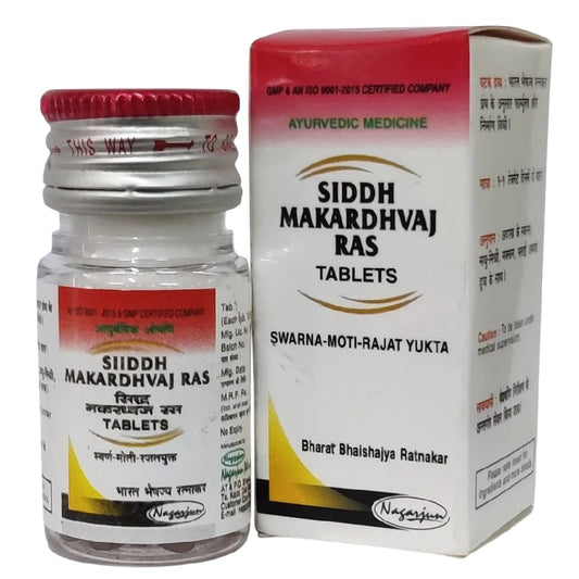 Nagarjun Ayurvedic Siddh Makardhvaj Ras Swarna Moti Rajat Yukta Tablets