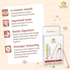 Maharishi Ayurveda Copper Tongue Cleaner For Effective Bacteria & Plaque Removal 1 Count