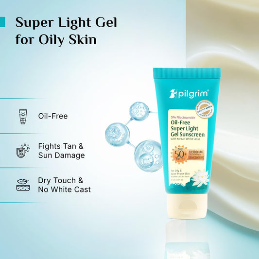 Pilgrim Cosmetics 5% Niacinamide Oil-Free Super Light Gel Sunscreen SPF 50+ PA++++ 40ml
