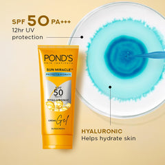 POND'S Sun Miracle SPF 50 PA+++ Protect & Hydrate With Hyaluronic Acid Creme Gel Sunscreen 50g