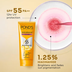 POND’S Cosmetics Sun Miracle SPF 55PA+++ Light Protect & Bright Sunscreen Cream